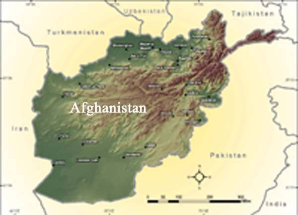 Physical Map of Afghanistan