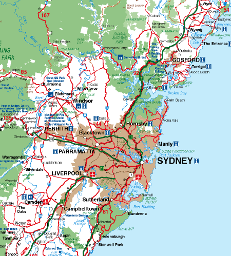 Map Of Greater Sydney Suburbs Sydney Map