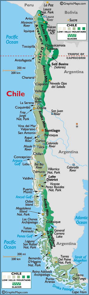 Cities Map of Chile