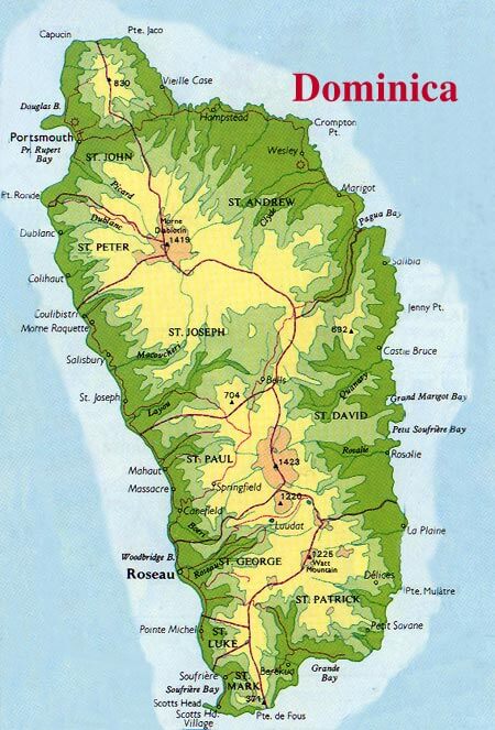 Physical Maps of Dominica