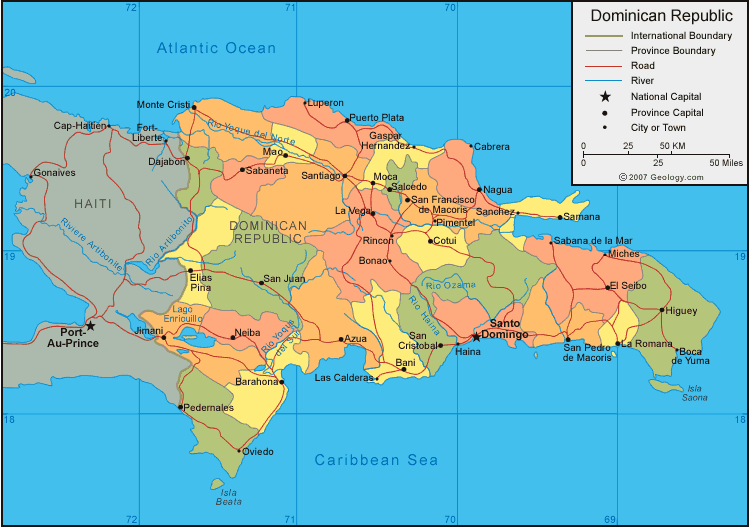 Dominican Republic Regions Map