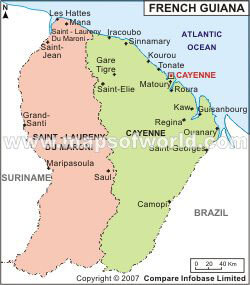 French Guiana Regions Map