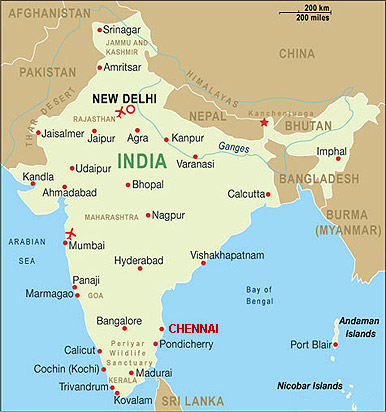 Locate Chennai In India Map Chennai Map