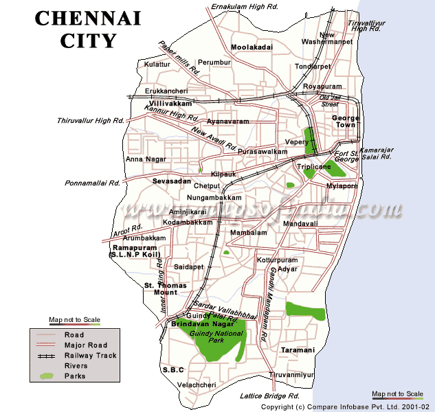 Park Town Chennai Map Chennai Map