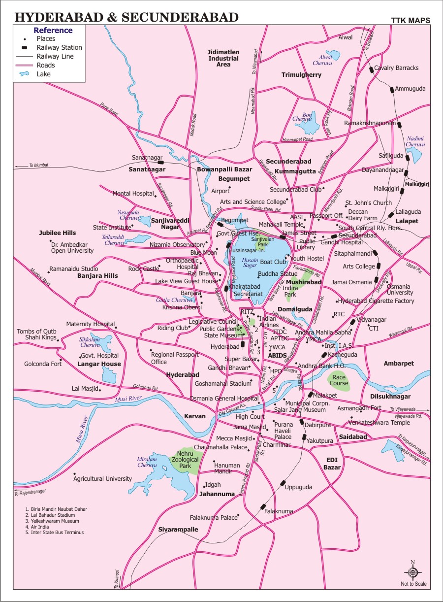 Hyderabad City Map With Area Names Hyderabad Map