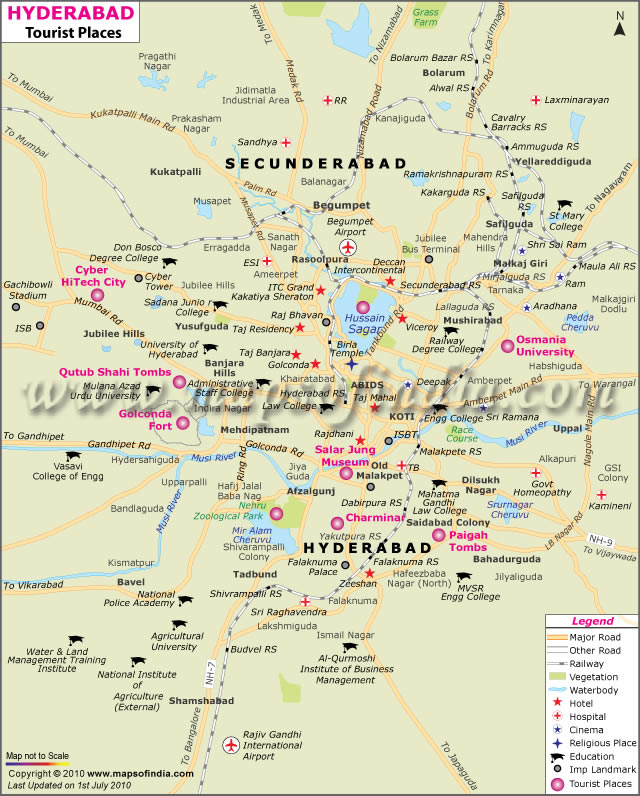 Hyderabad Tourist Map Pdf Hyderabad Map