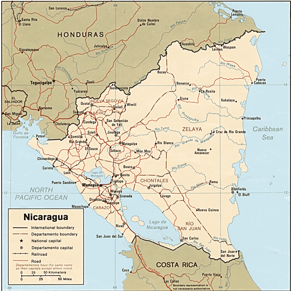 Nicaragua Boundary Maps
