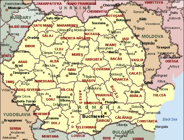 Карта румынии на русском языке с городами подробная