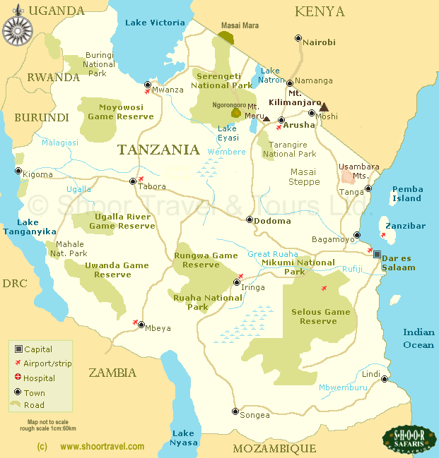 Карта танзания на карте мира