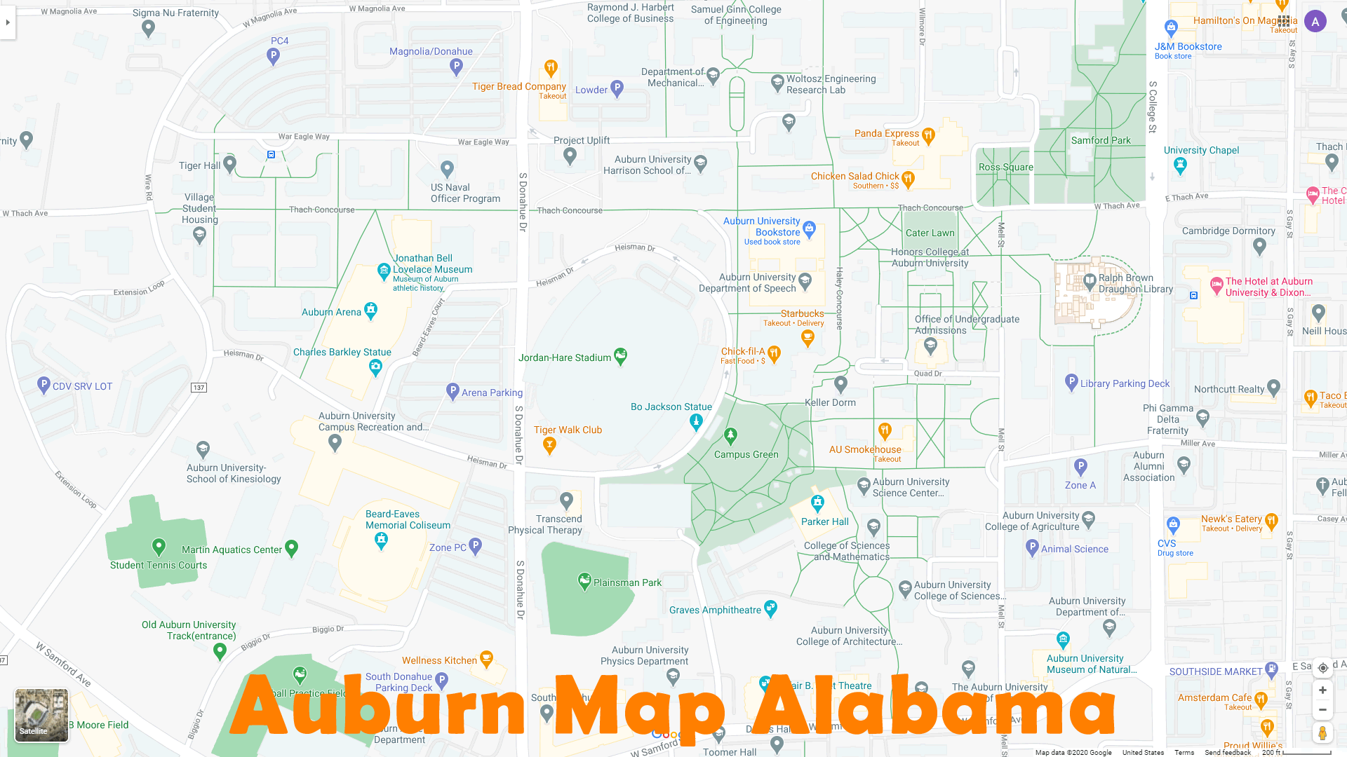 Auburn On A Map Auburn, Alabama Map