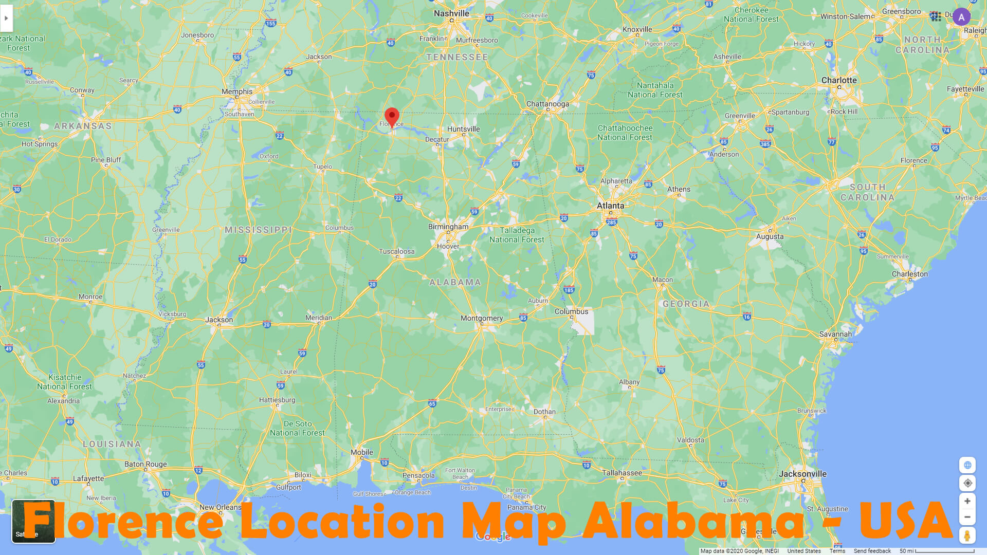 Florence Alabama On Map Florence Alabama Map