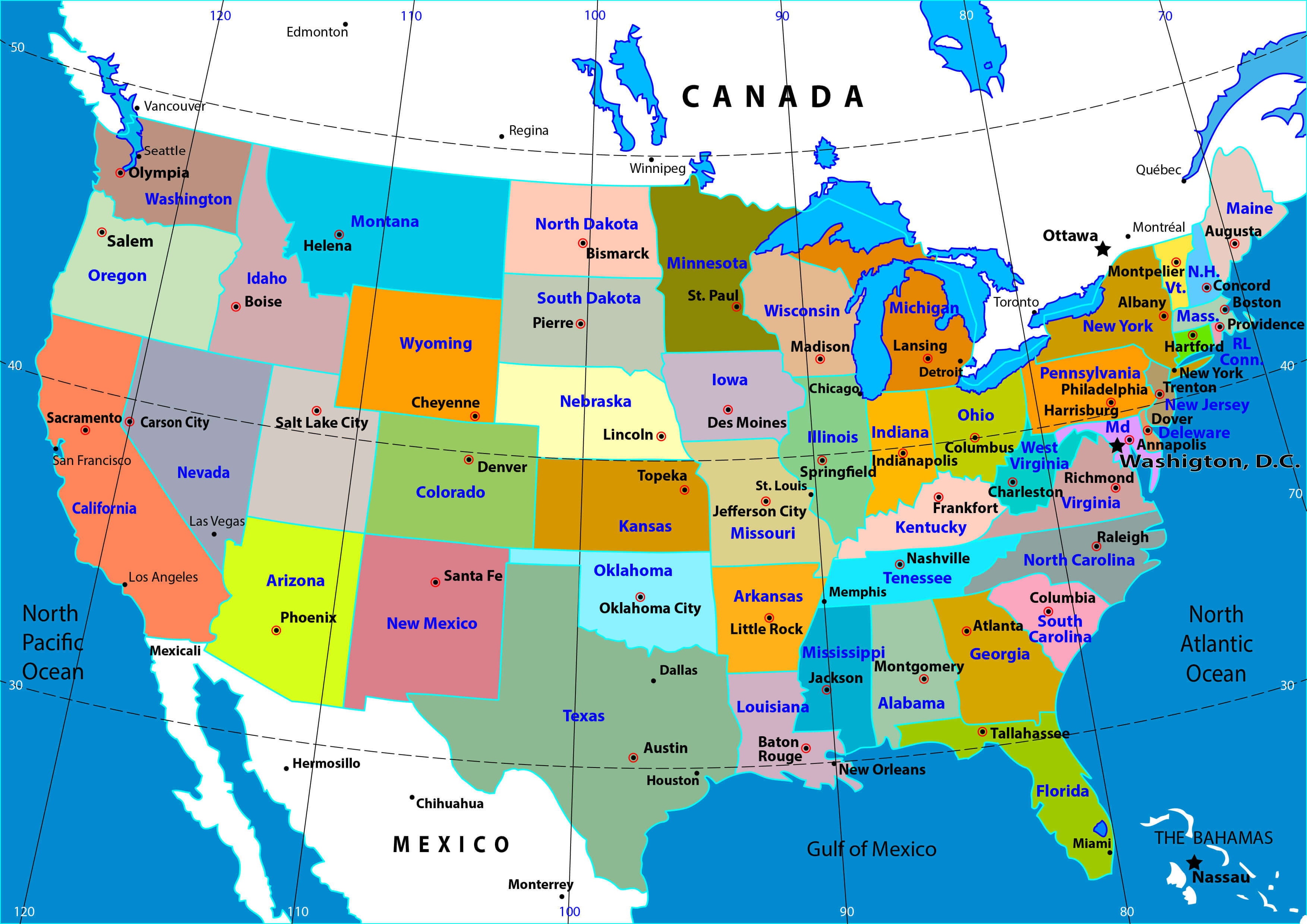 states of usa map