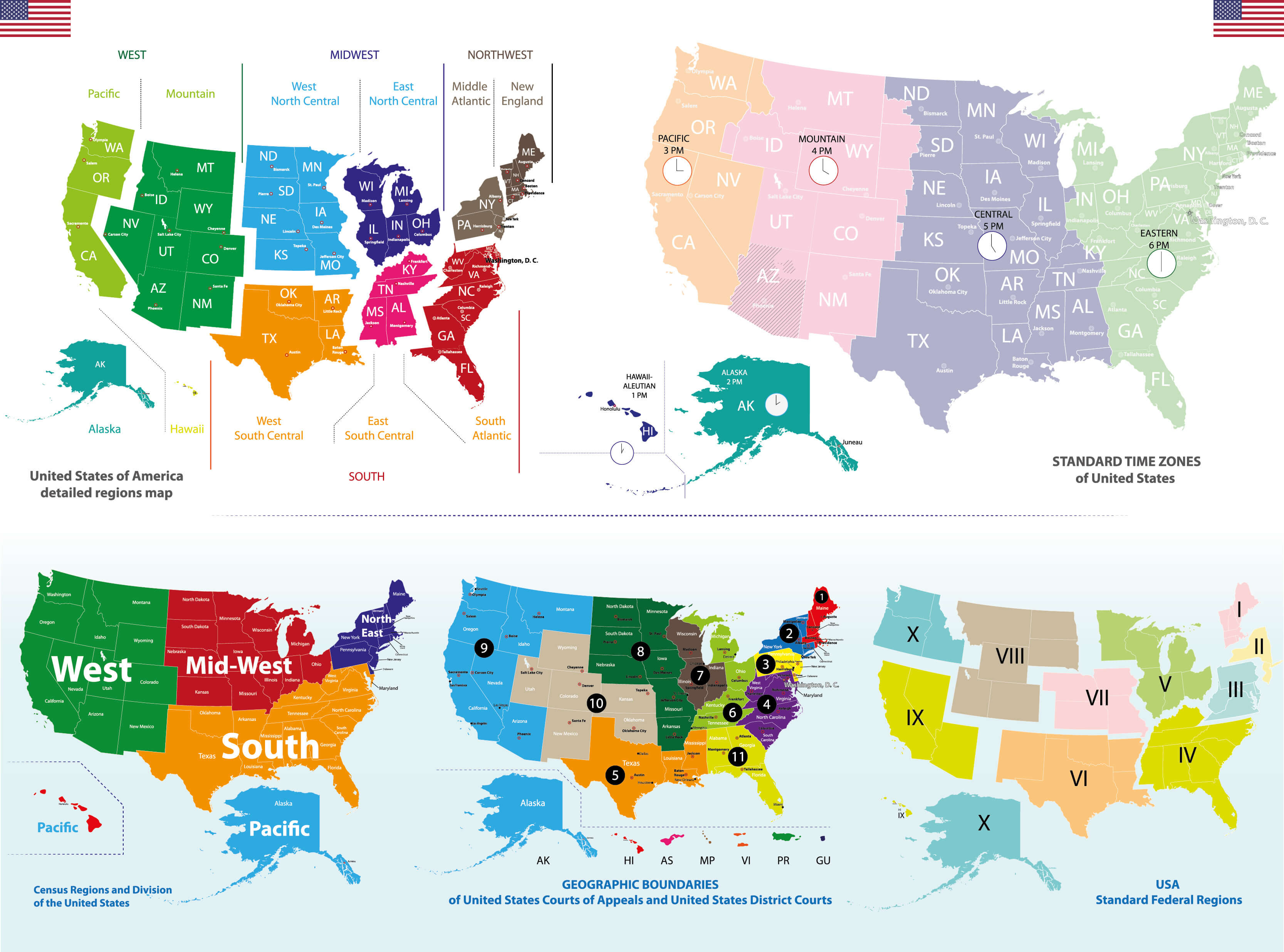 time zone map usa with states