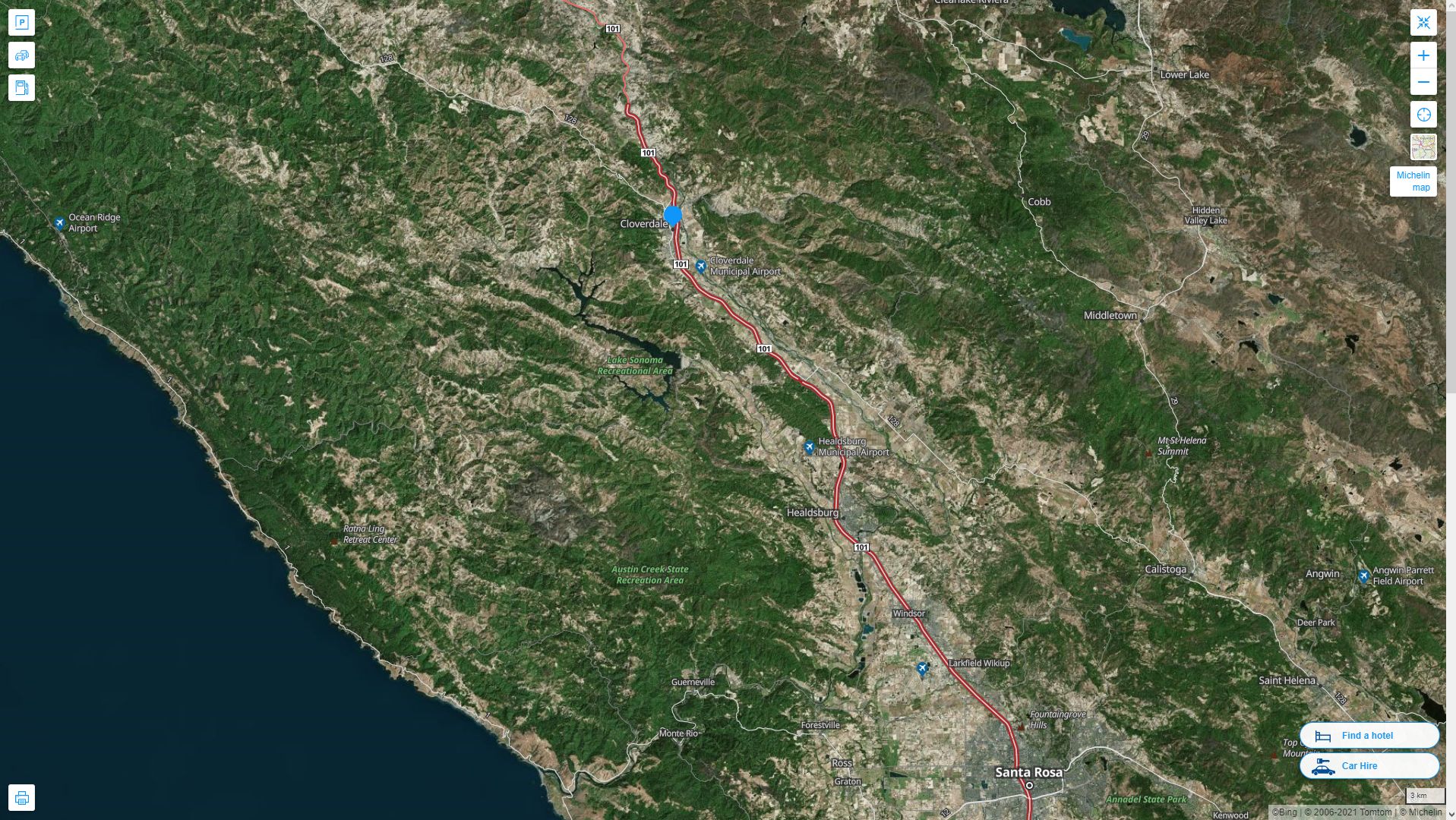 Cloverdale California Map