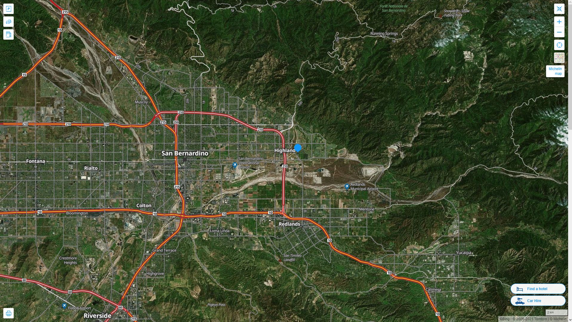 Highland California Map