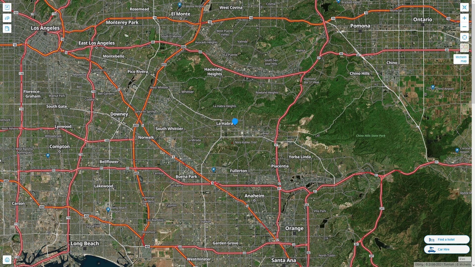 La Habra, California Map