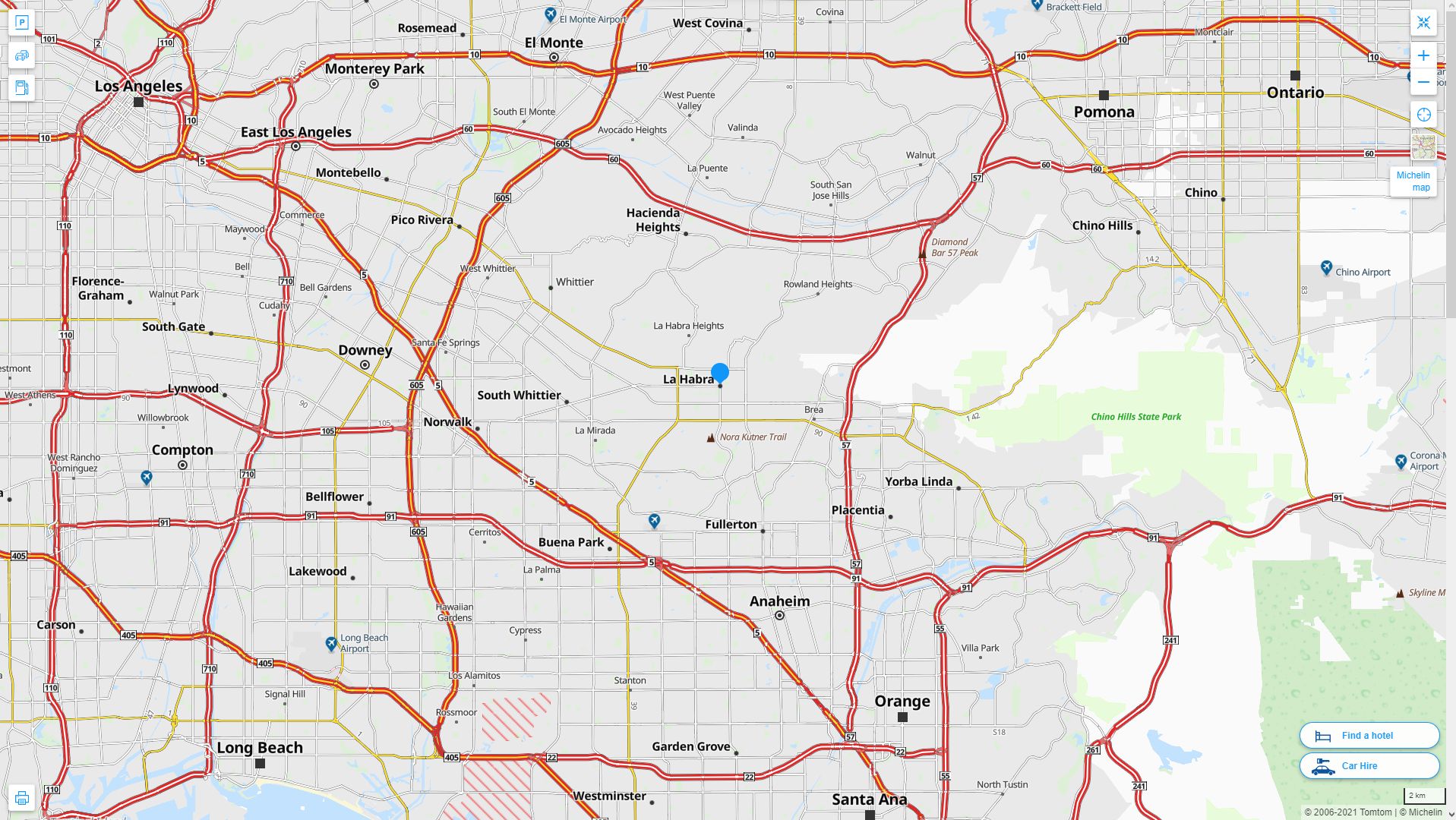 La Habra, California Map