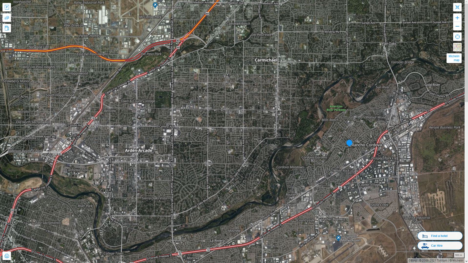 Rancho Cordova California Map