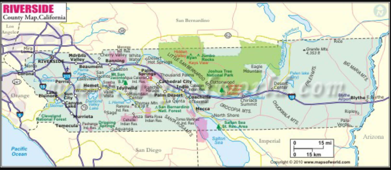 Riverside, California Map