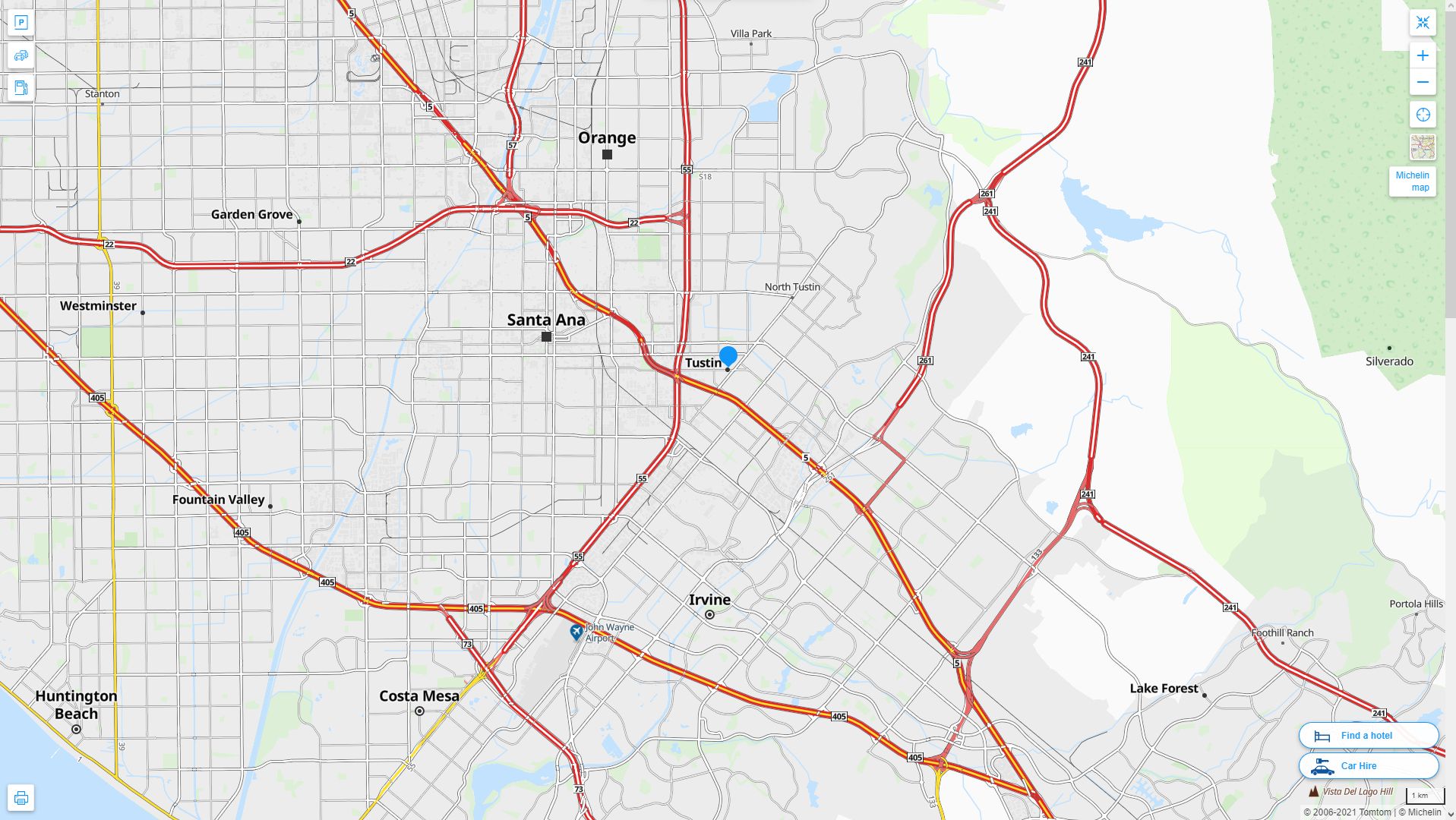 Tustin, California Map