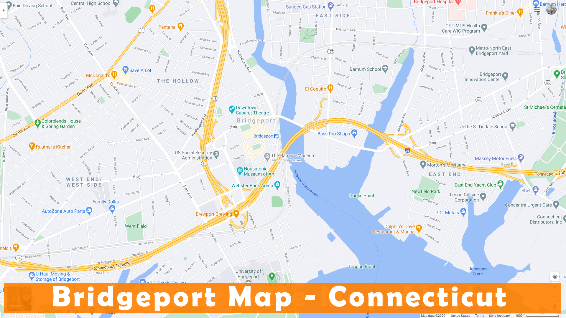 Bridgeport, Connecticut Map