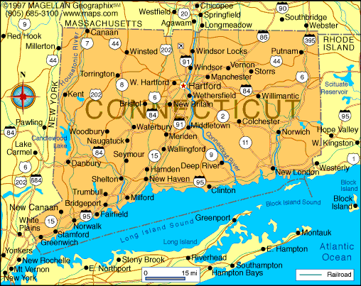 Mapa De Ct Usa Map Of Connecticut Usa