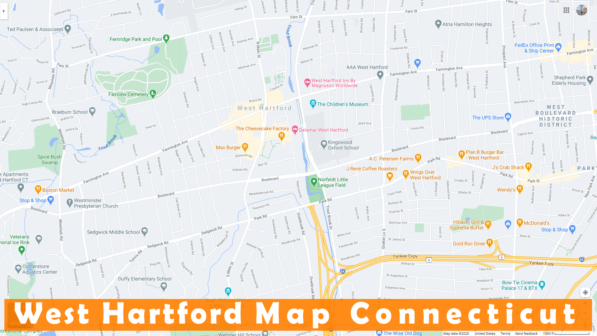 West Hartford, Connecticut Map