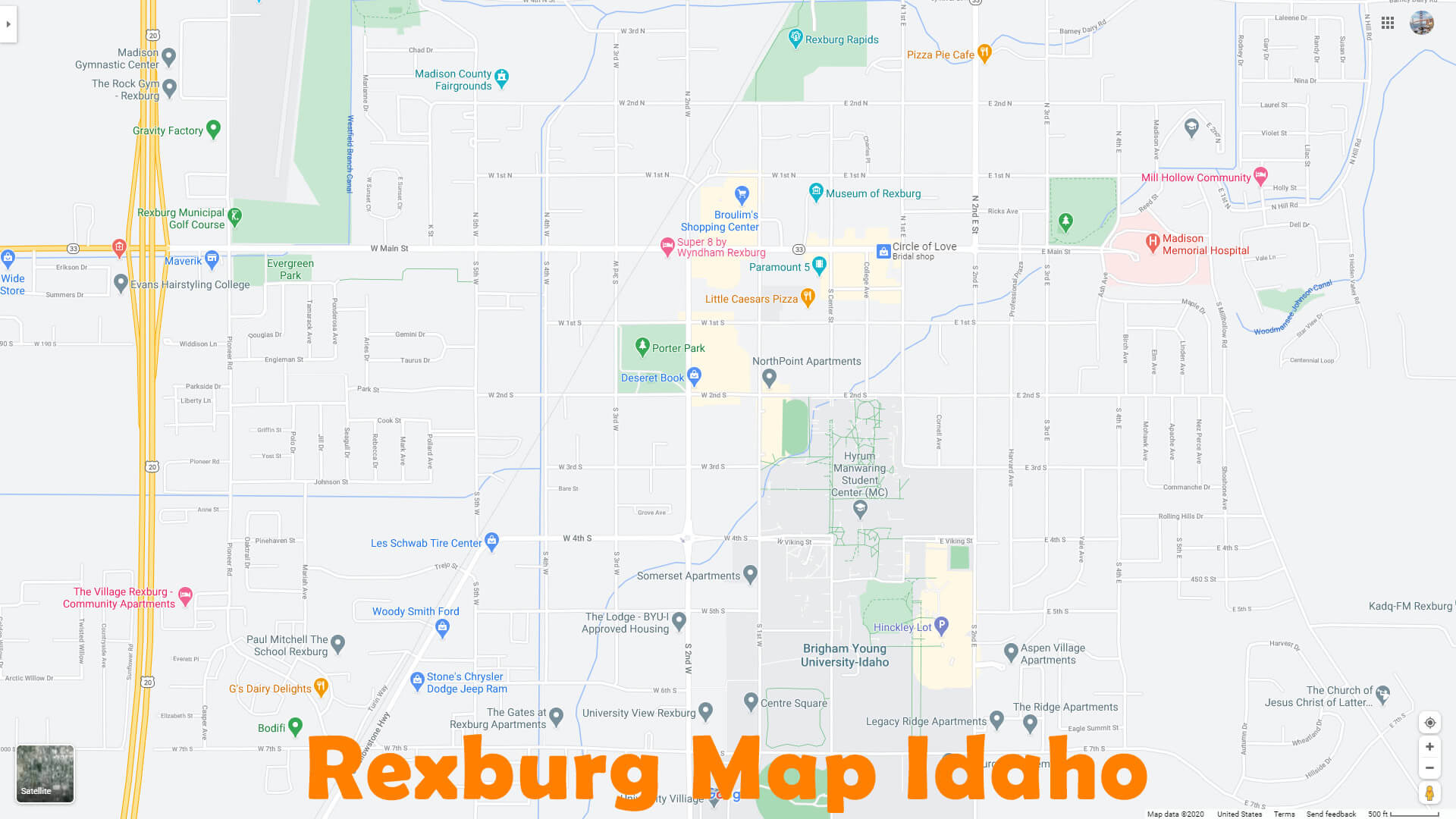 Rexburg, Idaho Map