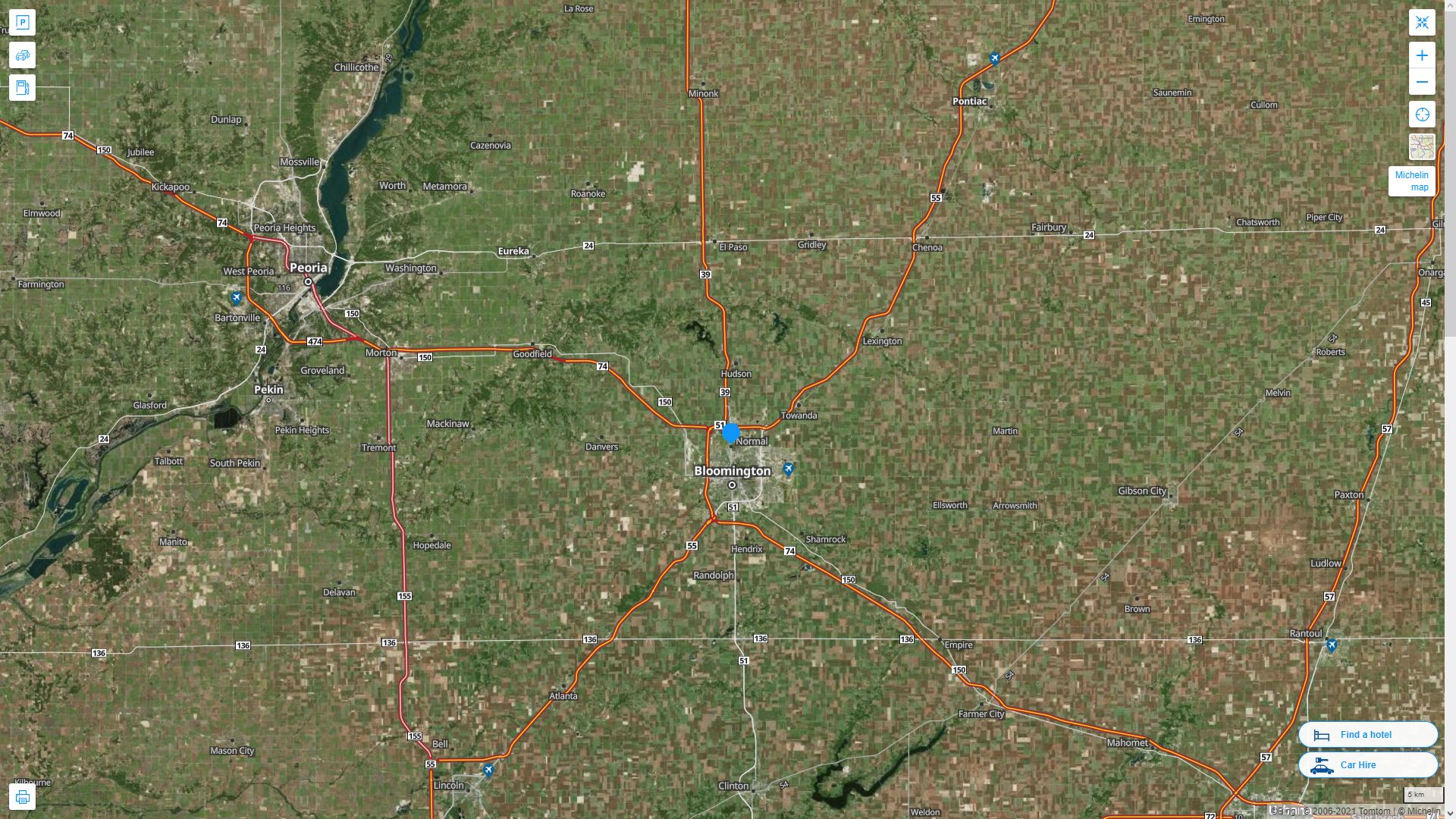 Normal, Illinois Map