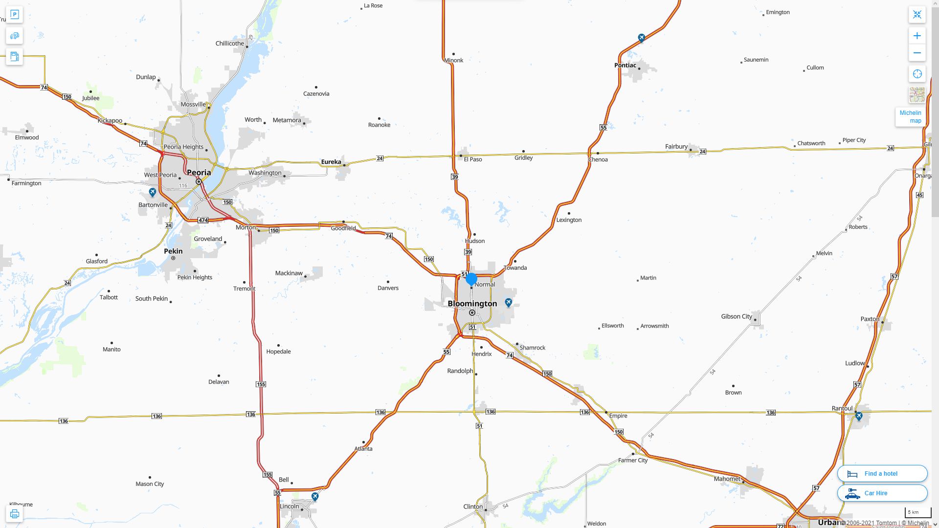 Normal, Illinois Map