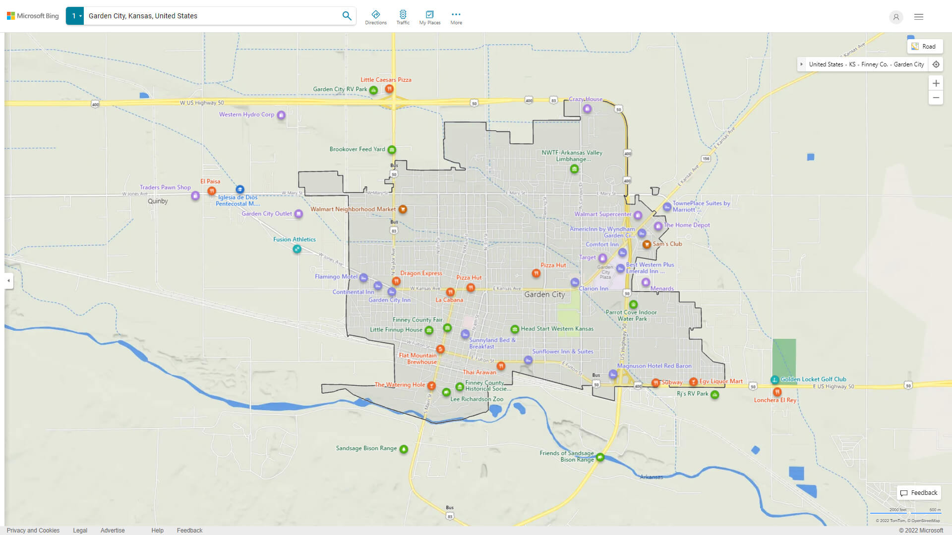 Garden City, Kansas Map