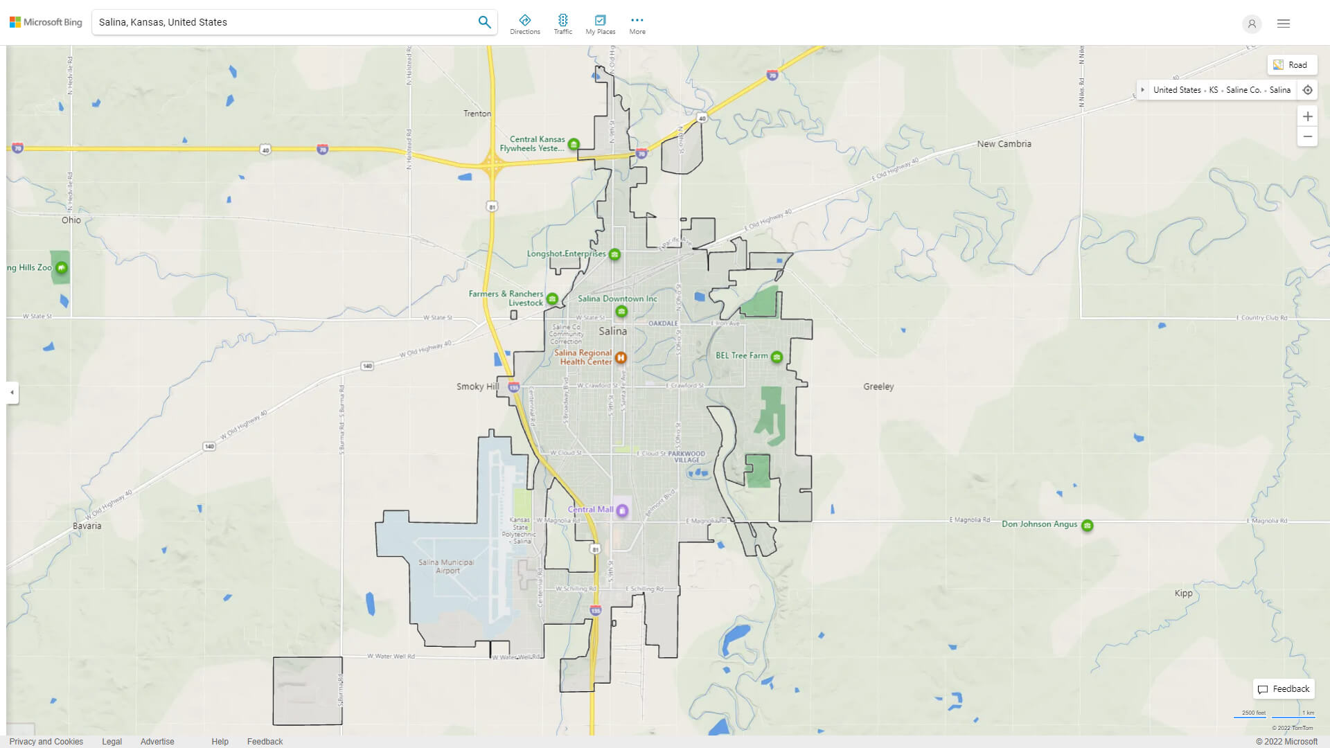 Salina Ks Zip Code Map Salina Kansas Map