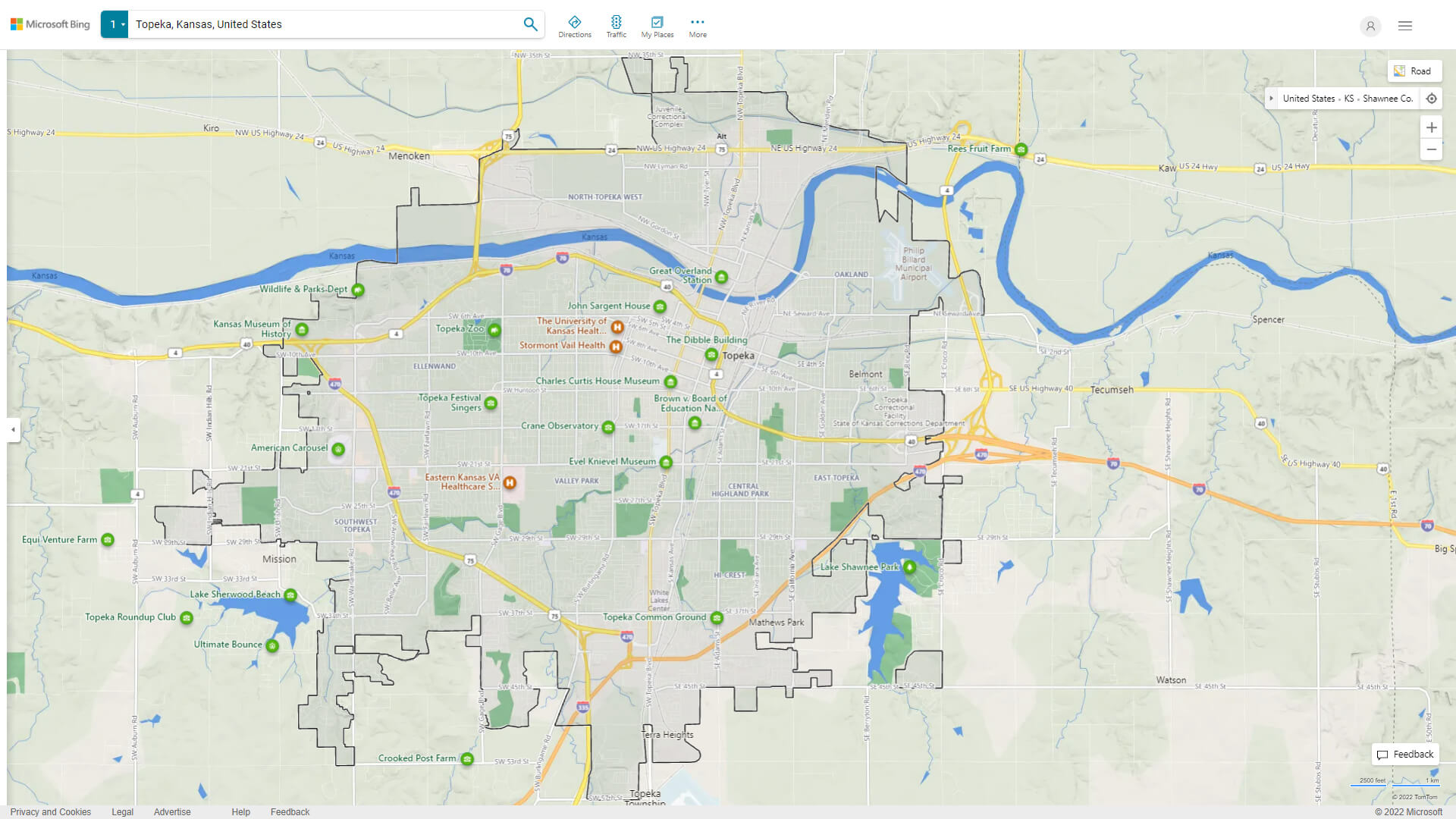 Topeka, Kansas Map