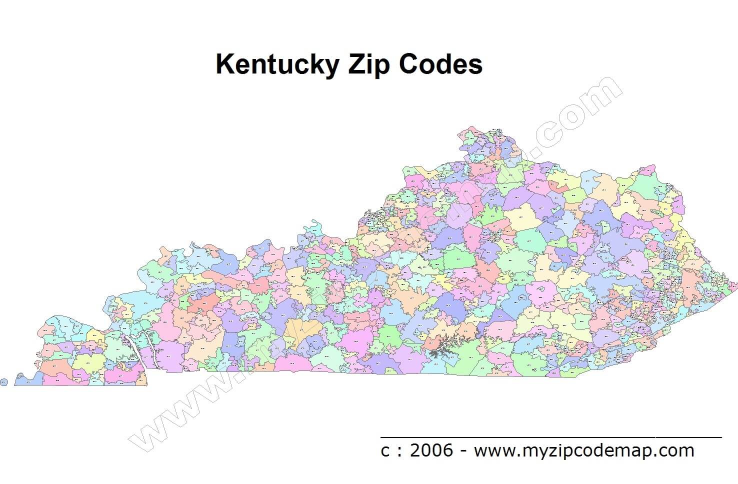 Zip Code Map Ky Kentucky Zip Code Map
