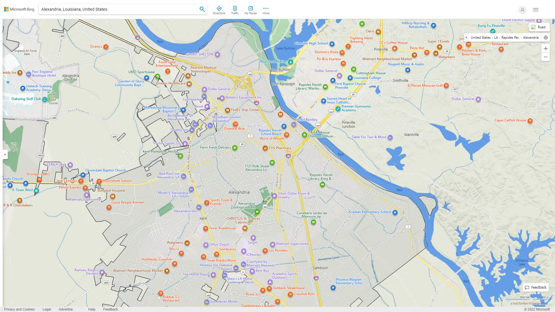 Alexandria Louisiana Map