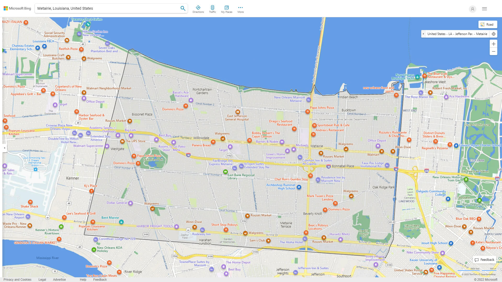 Metairie, Louisiana Map