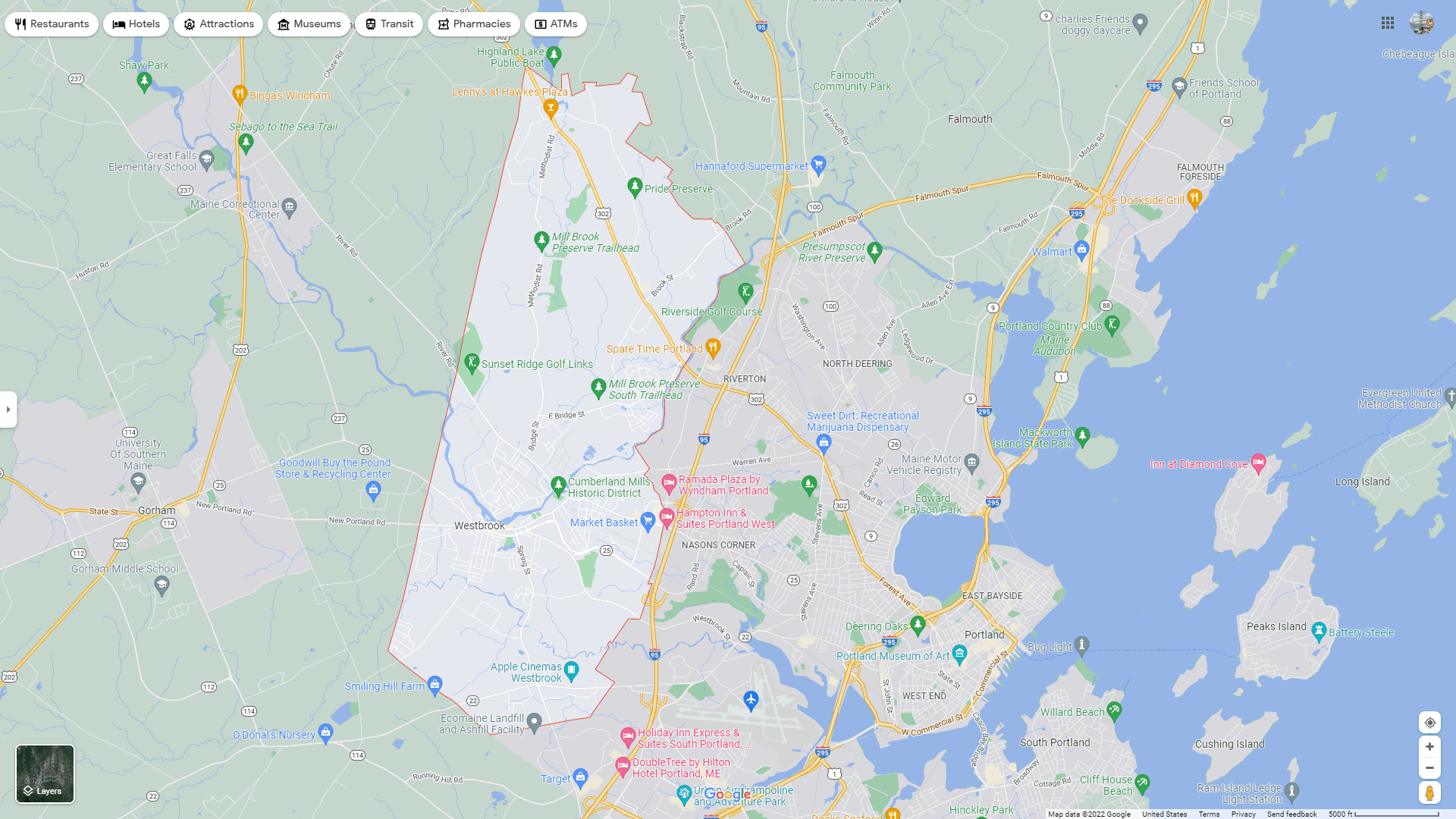 Westbrook Maine Map