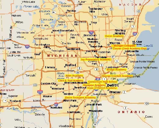 Map Of Detroit Michigan Area Detroit, Michigan Map