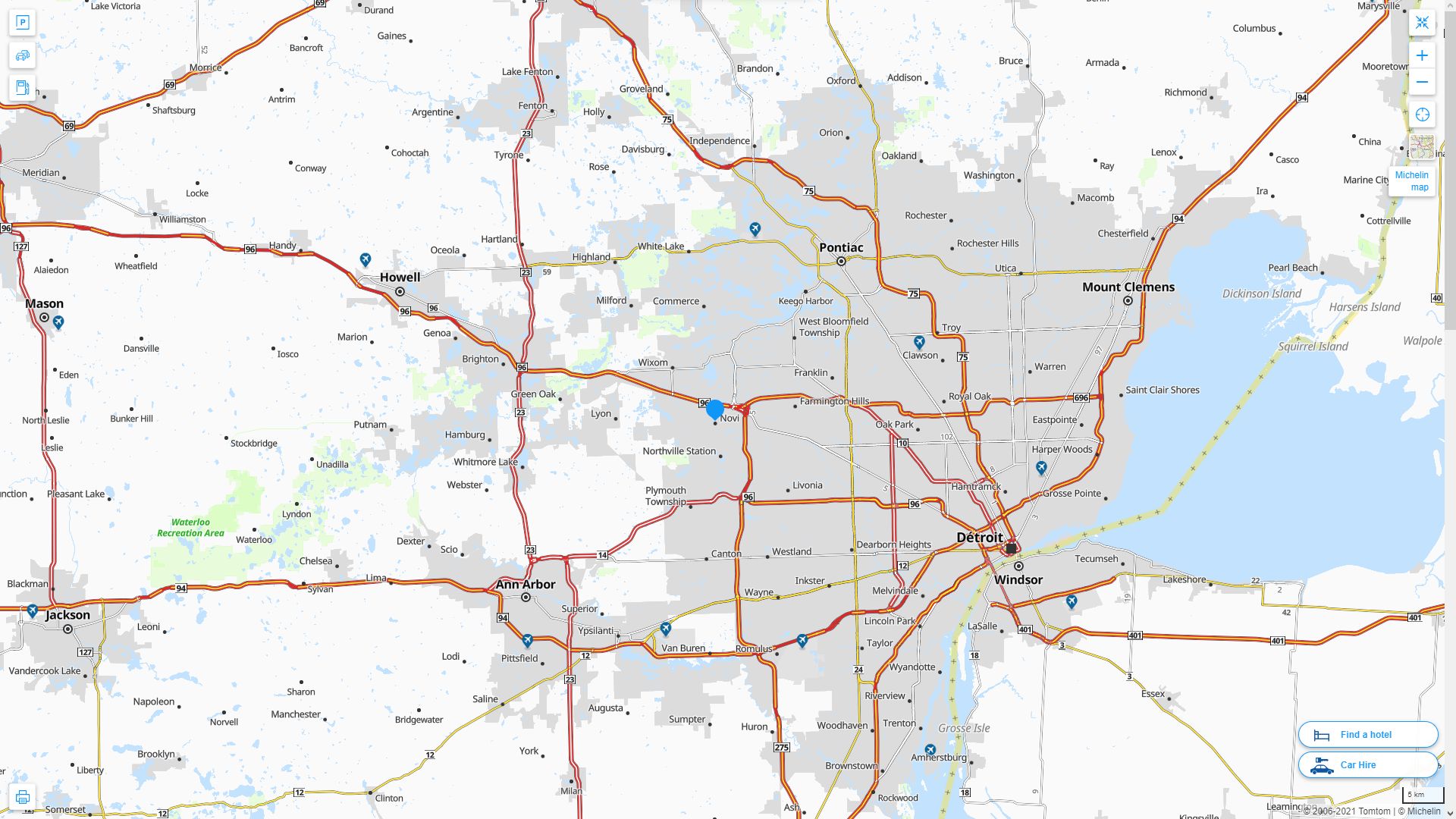 Novi, Michigan Map