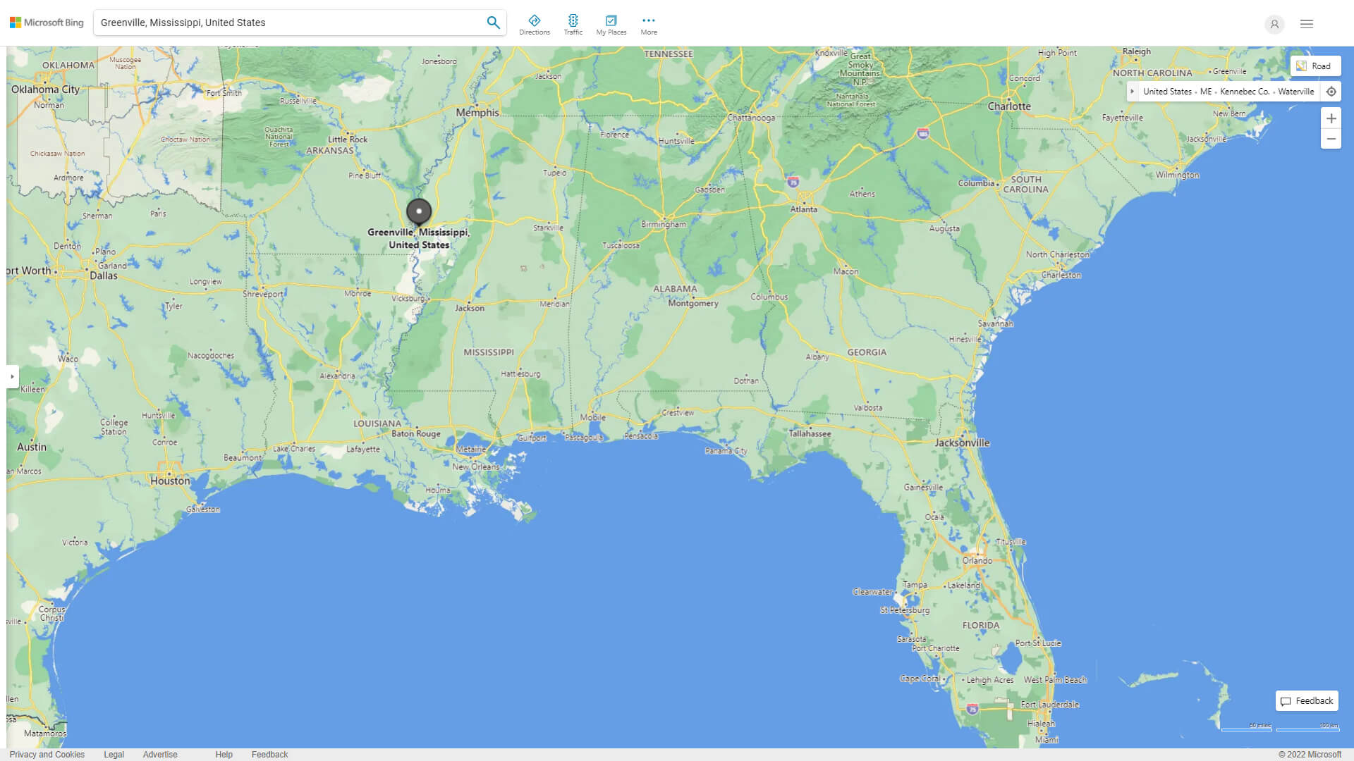 Greenville, Mississippi Map