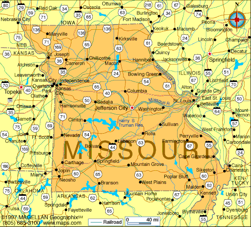 Missouri Map United States of America