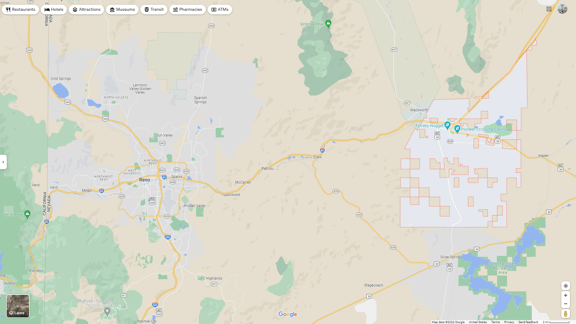 Fernley, Nevada Map