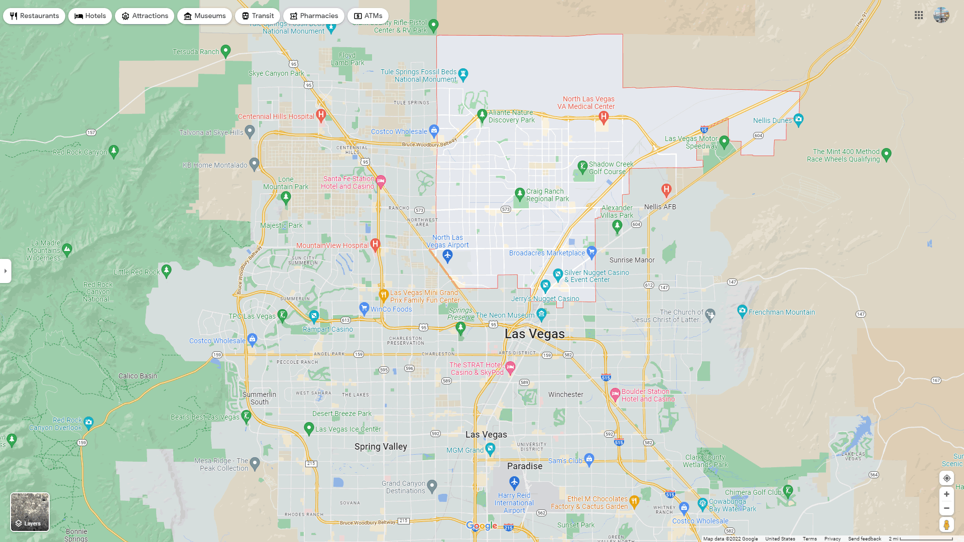 North Las Vegas, Nevada Map