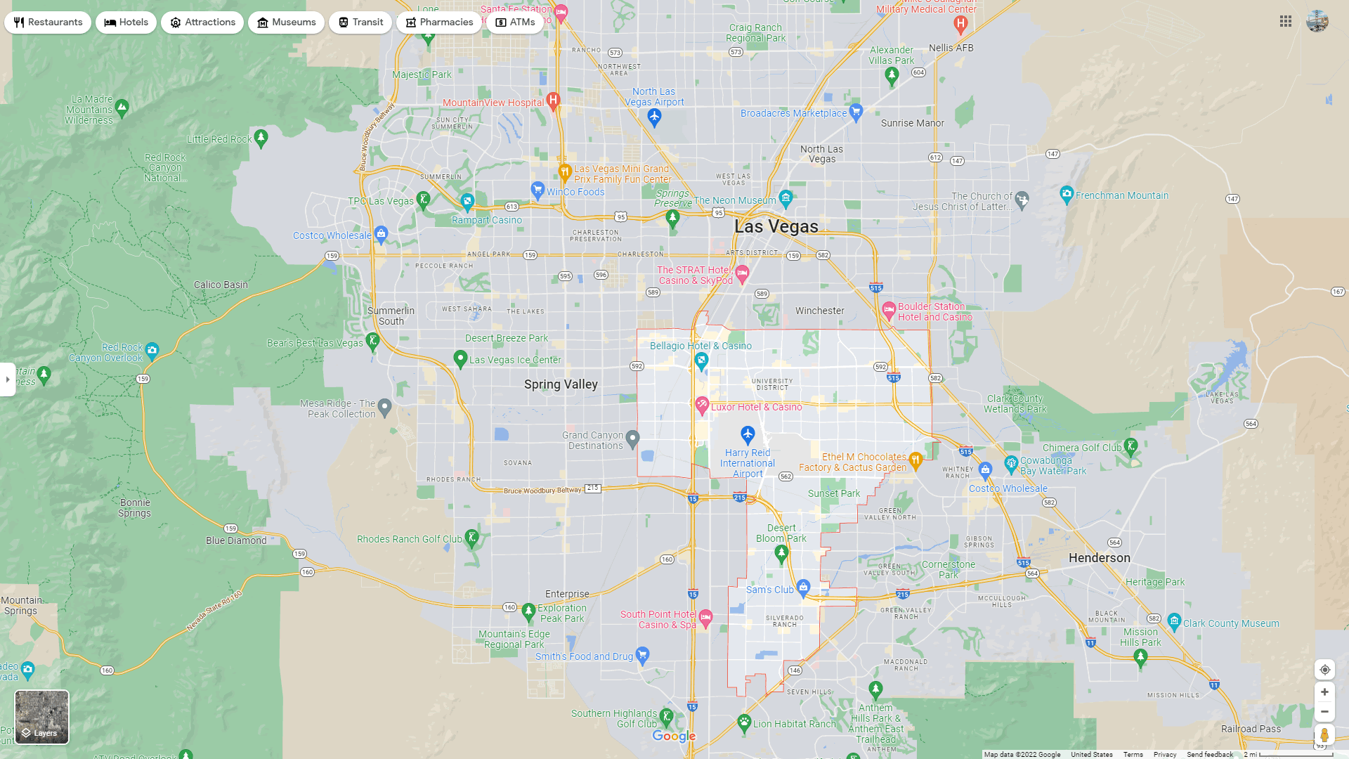 Paradise, Nevada Map