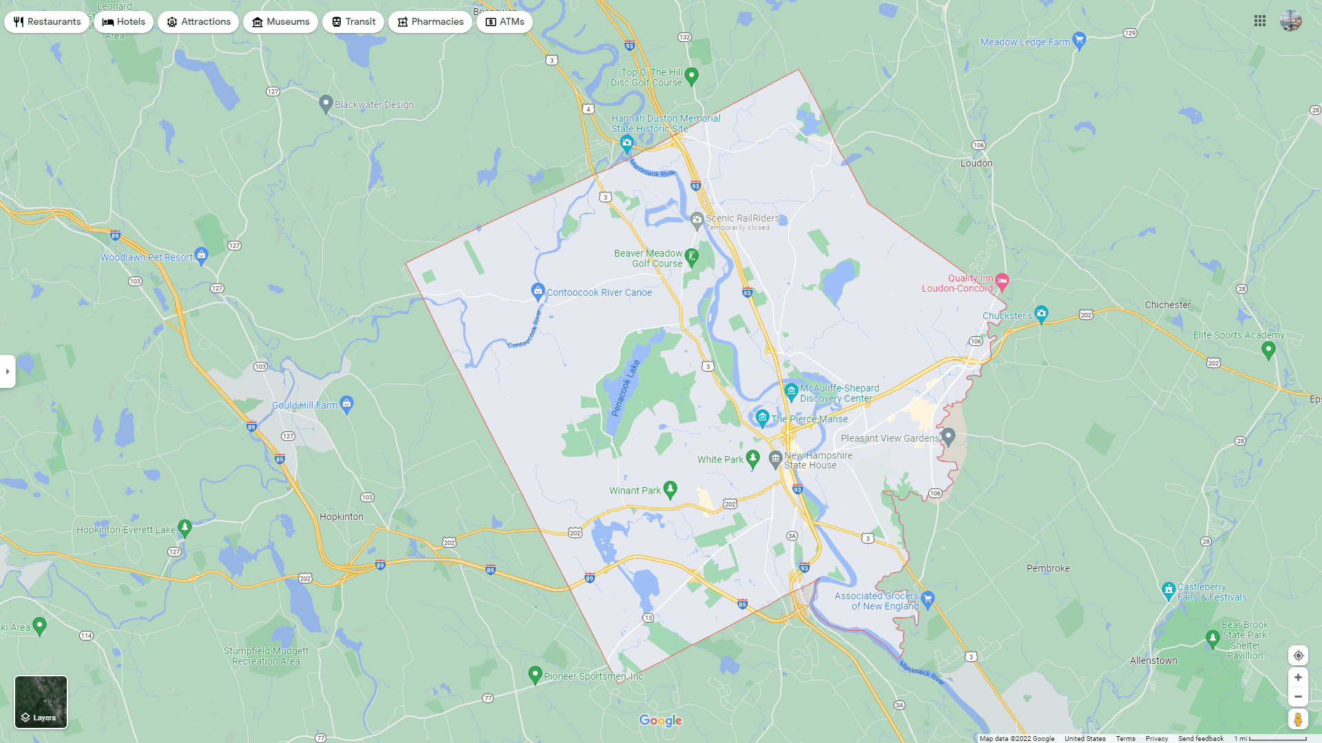 Concord, New Hampshire Map