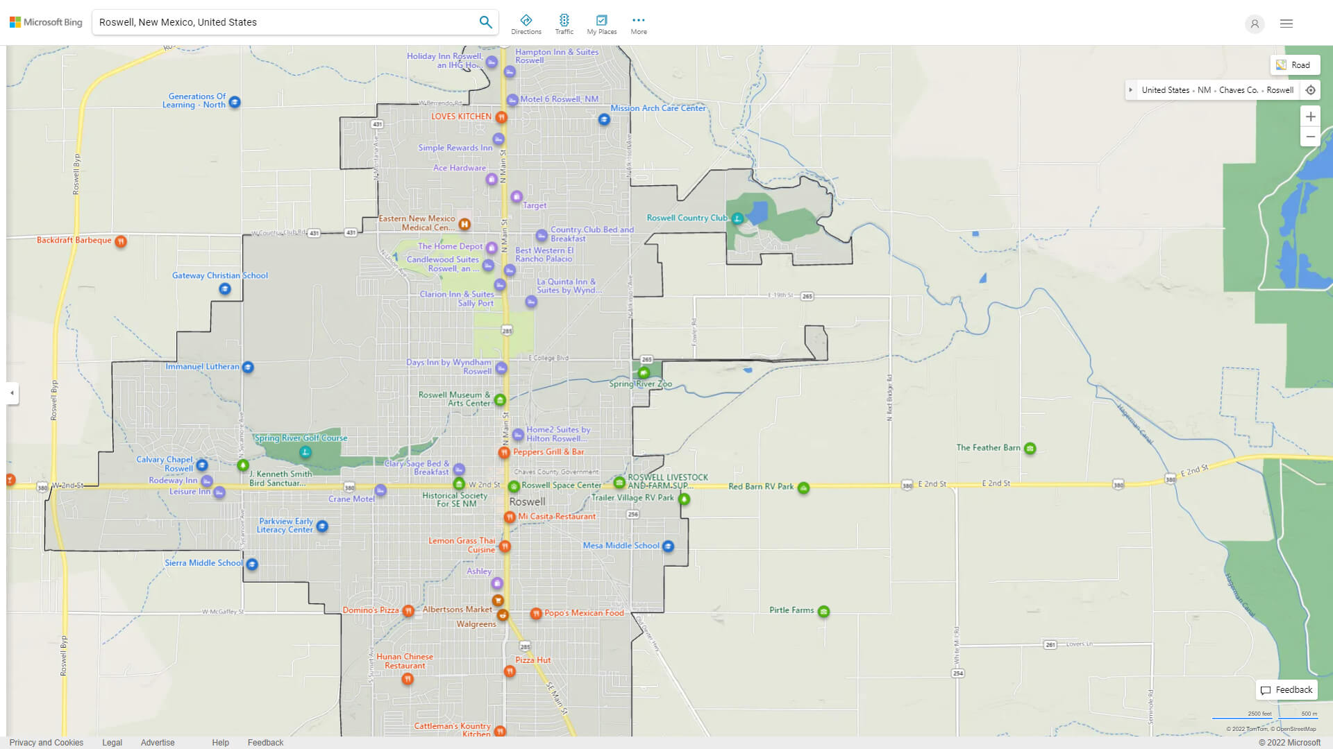 Roswell, New Mexico Map