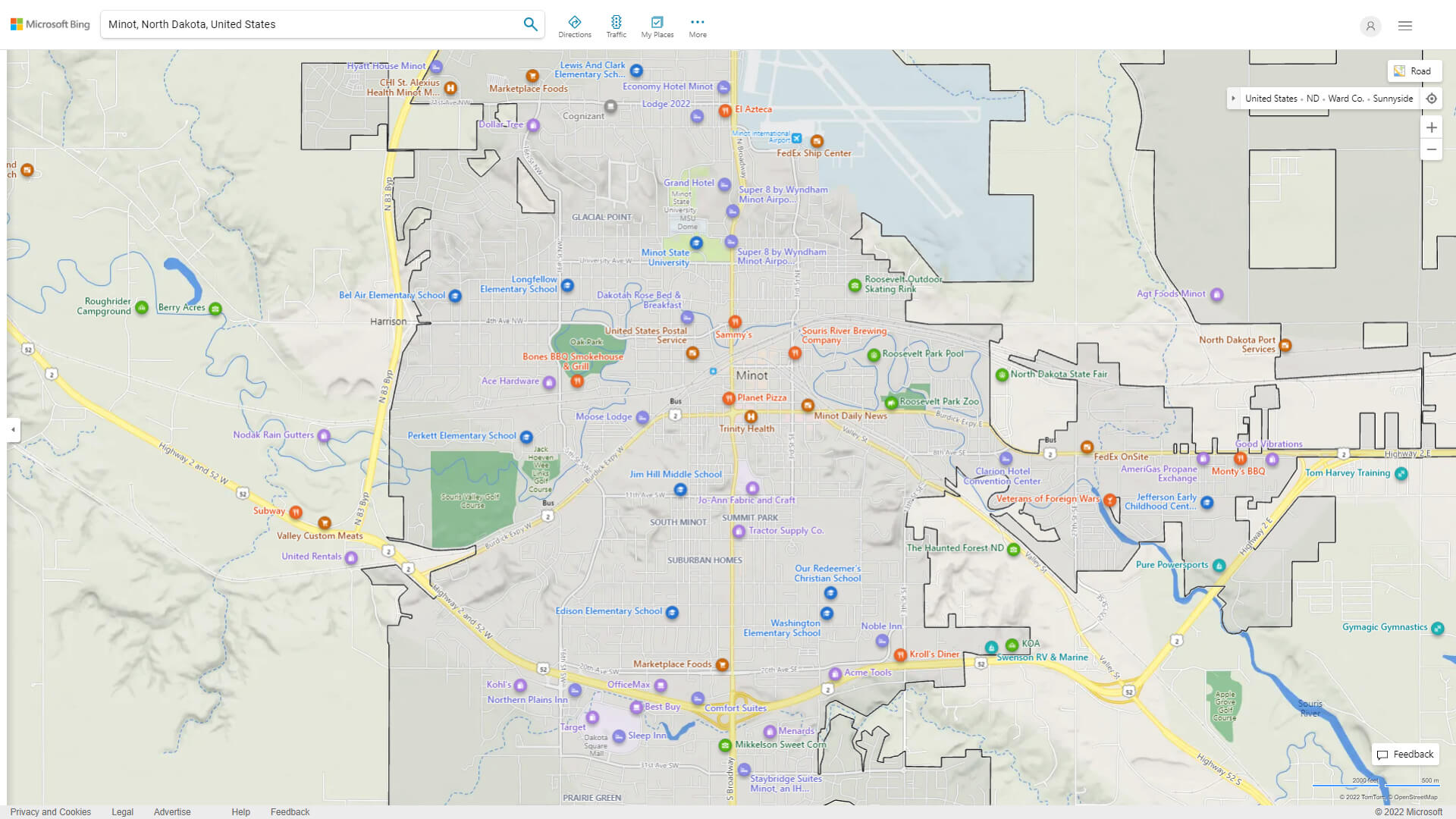 Minot North Dakota Map