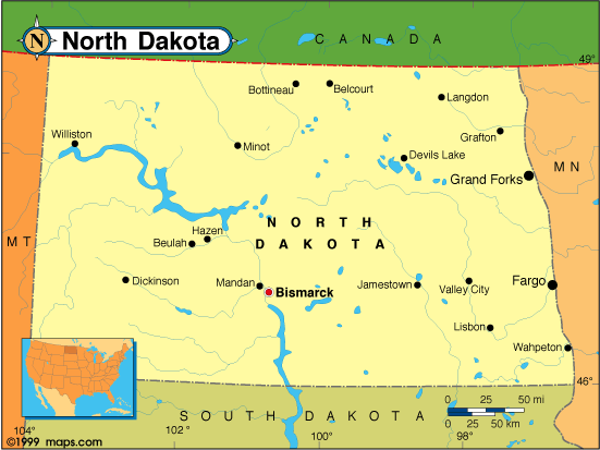 Mapa De North Dakota North Dakota Map