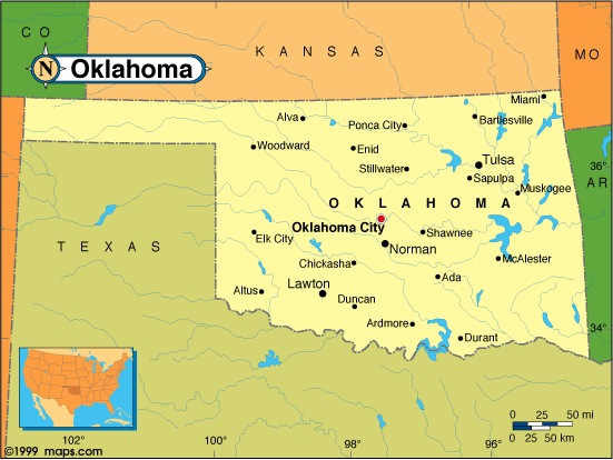 Oklahoma Map United States