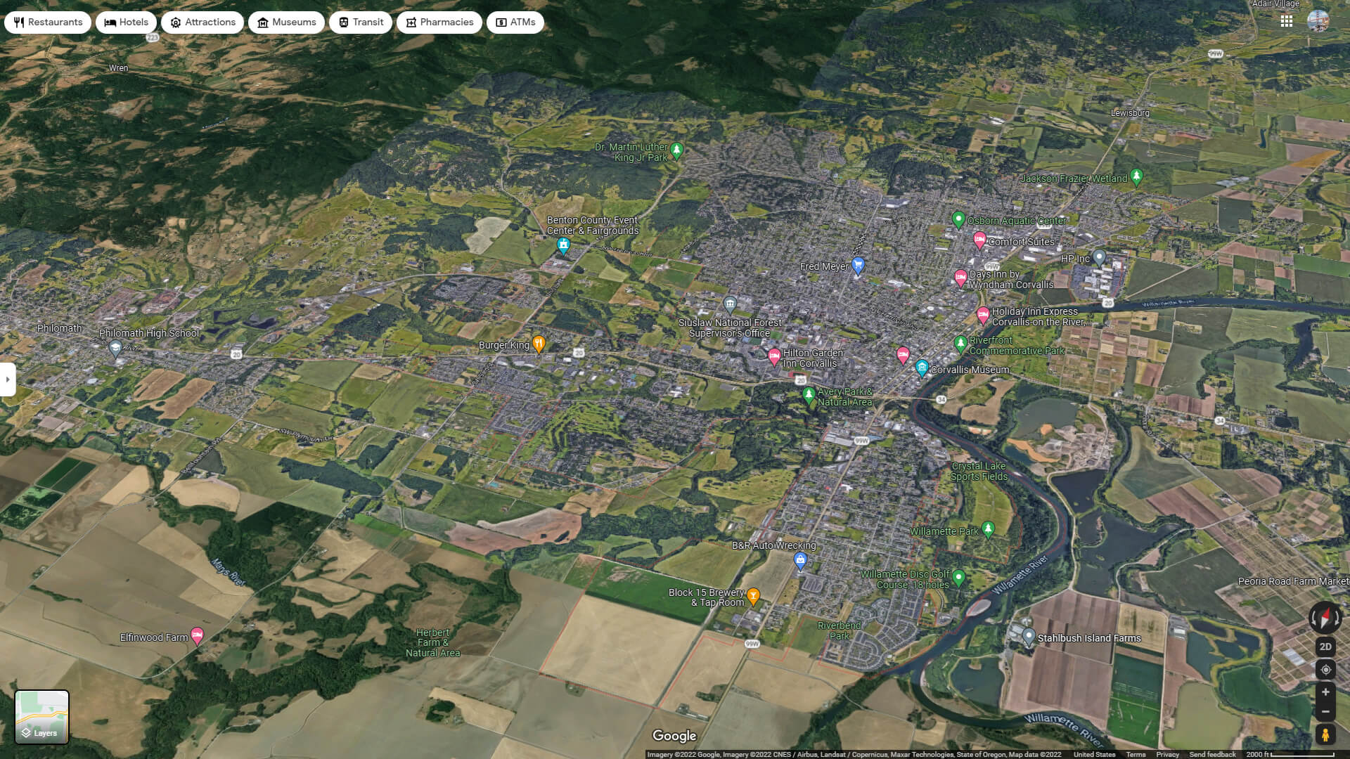 Corvallis, Oregon Map